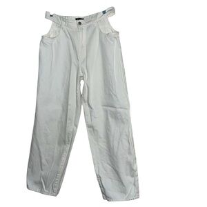 Nasty Gal White Women’s Jeans UK 14 | Relaxed Fit Cotton Blend